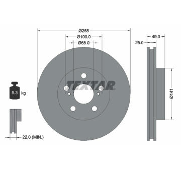 Brzdový kotouč TEXTAR 92225003