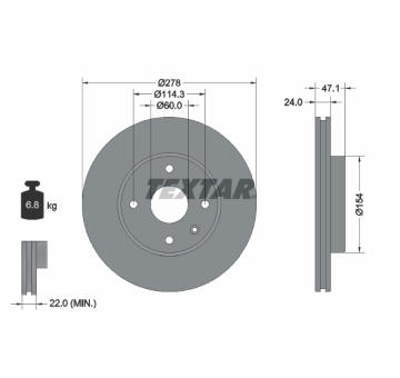 Brzdový kotouč TEXTAR 92227303