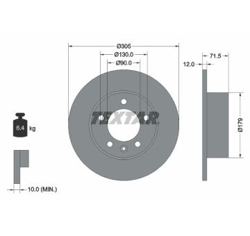 Brzdový kotouč TEXTAR 92228700