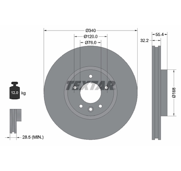 Brzdový kotouč TEXTAR 92230305