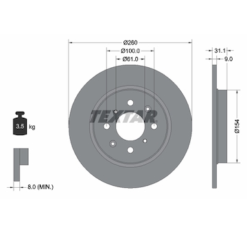 Brzdový kotouč Textar 92234203
