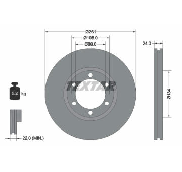 Brzdový kotouč TEXTAR 92234700