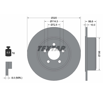 Brzdový kotouč TEXTAR 92234803
