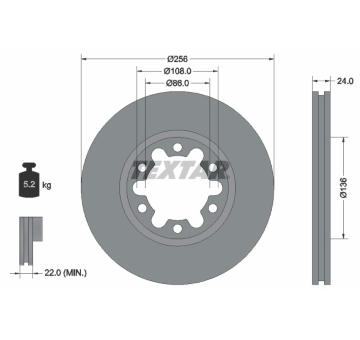 Brzdový kotouč TEXTAR 92236300