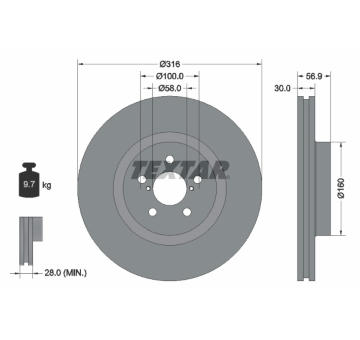 Brzdový kotouč TEXTAR 92236503
