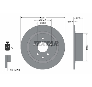 Brzdový kotouč TEXTAR 92237103