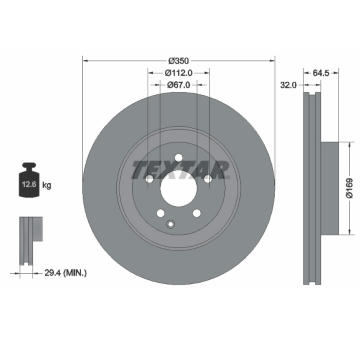 Brzdový kotouč TEXTAR 92240103