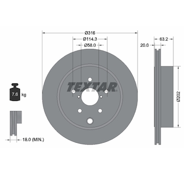 Brzdový kotouč TEXTAR 92243703