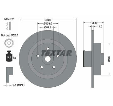 Brzdový kotouč TEXTAR 92252900