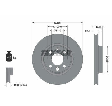 Brzdový kotouč TEXTAR 92255203
