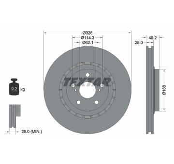 Brzdový kotouč TEXTAR 92259403