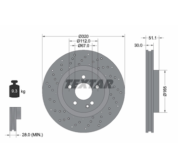 Brzdový kotouč TEXTAR 92262103