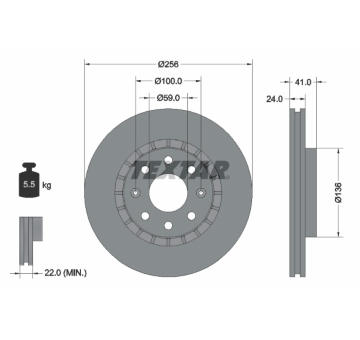 Brzdový kotouč TEXTAR 92263303