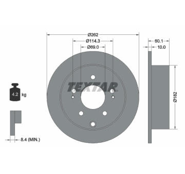 Brzdový kotouč TEXTAR 92269403