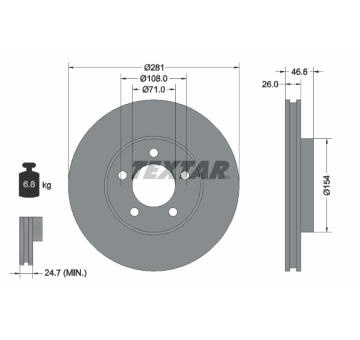 Brzdový kotouč Textar 92270203