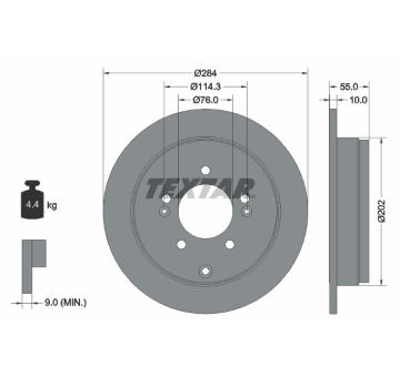 Brzdový kotouč TEXTAR 92271003