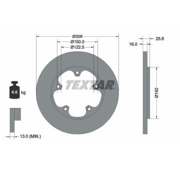 Brzdový kotouč TEXTAR 92274103