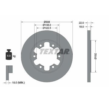 Brzdový kotouč TEXTAR 92275803
