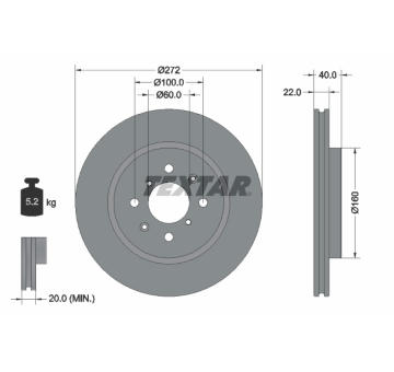 Brzdový kotouč TEXTAR 92278203