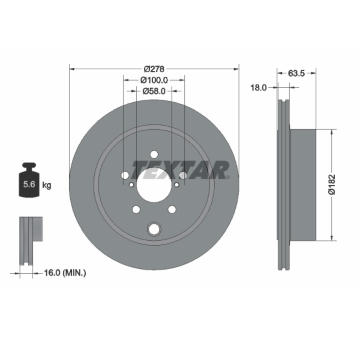 Brzdový kotouč TEXTAR 92278503
