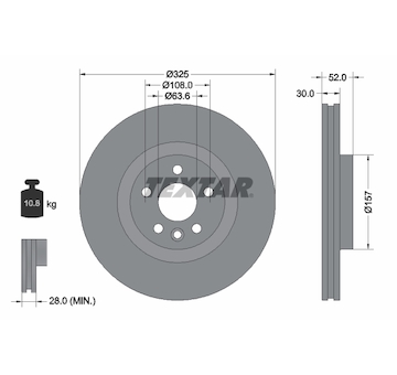 Brzdový kotouč TEXTAR 92278603