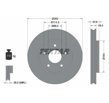Brzdový kotouč TEXTAR 92280103