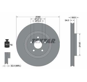 Brzdový kotouč TEXTAR 92281905