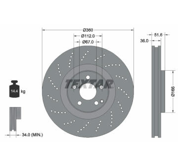 Brzdový kotouč TEXTAR 92283905