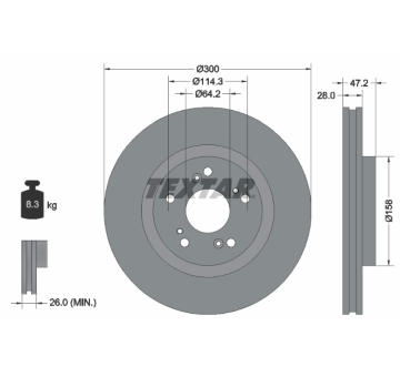 Brzdový kotouč TEXTAR 92284603