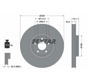 Brzdový kotouč TEXTAR 92289305