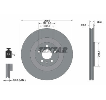 Brzdový kotouč Textar 92290405