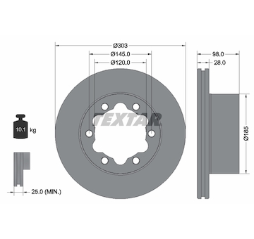Brzdový kotouč TEXTAR 92295303