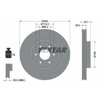 Brzdový kotouč TEXTAR 92296503