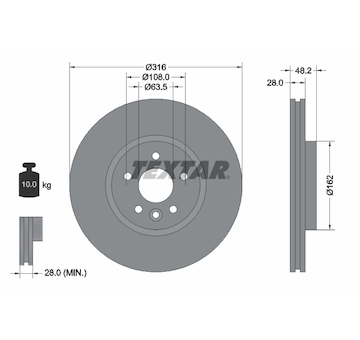 Brzdový kotouč TEXTAR 92300605