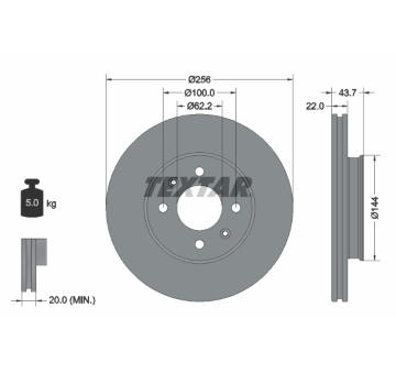 Brzdový kotouč TEXTAR 92304603