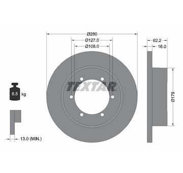 Brzdový kotouč TEXTAR 92308500