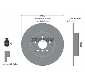 Brzdový kotouč TEXTAR 92309505
