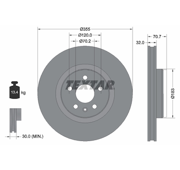 Brzdový kotouč TEXTAR 92313905