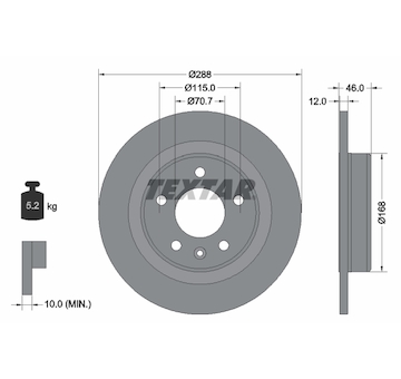 Brzdový kotouč TEXTAR 92314603