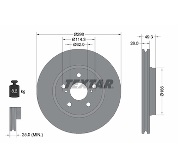 Brzdový kotouč TEXTAR 92315703