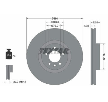 Brzdový kotouč TEXTAR 92316405