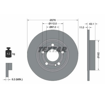 Brzdový kotouč TEXTAR 92316803
