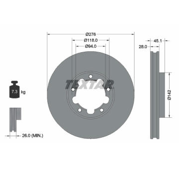 Brzdový kotouč TEXTAR 92324003