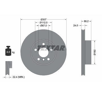 Brzdový kotouč TEXTAR 92326805