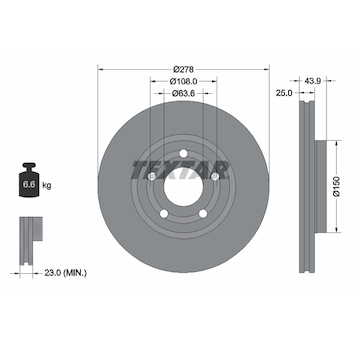 Brzdový kotouč TEXTAR 92327503