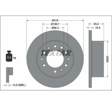 Brzdový kotouč TEXTAR 92338003