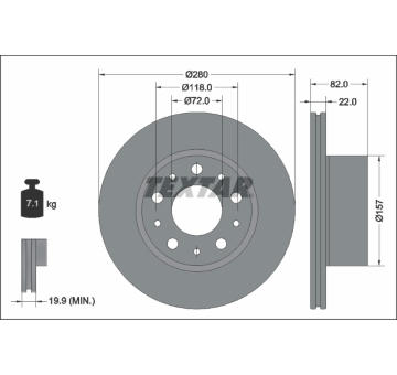 Brzdový kotúč TEXTAR 92344903