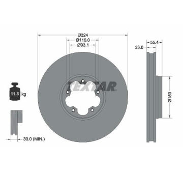 Brzdový kotouč TEXTAR 92347103