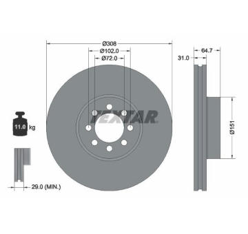 Brzdový kotouč TEXTAR 92351303