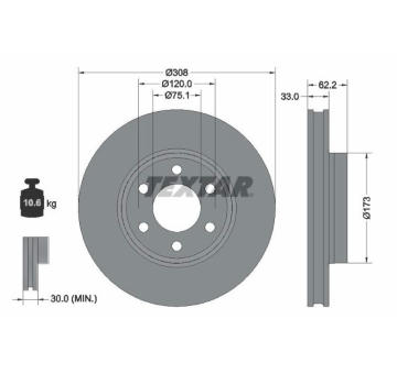 Brzdový kotouč TEXTAR 92352603